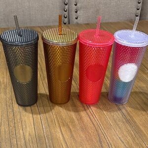 Starbucks Textured Tumblers - Black, Gold, pink, rainbow